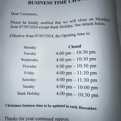 CHINA DRAGON, Fermoy opening hours