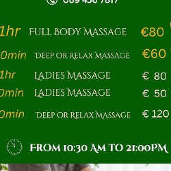 Brazilian and Asian Massage in Dublin (Dublin) - Opening Hours